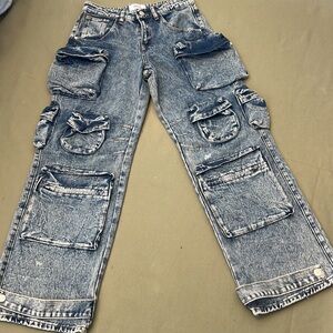 RISE High-Waist Vintage  Super CARGO  Pocketed  womens. JEANS